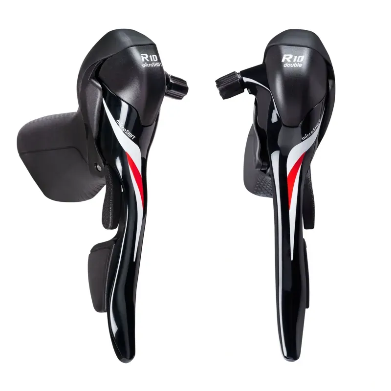 Microshift R10 2x10-speed Drop Bar Shift Lever Set in Black